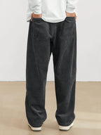 Leo - Pantalón ancho hombre pana casual streetwear