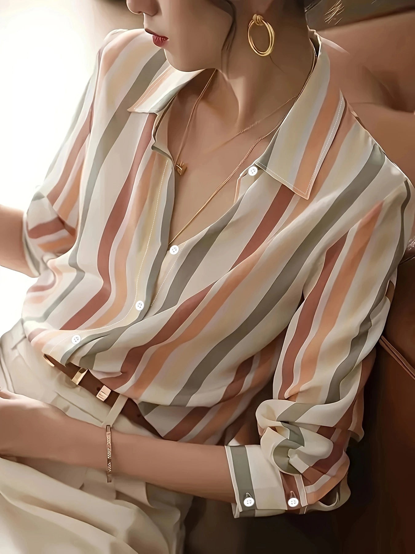 Delfina - Blusa de rayas fluida