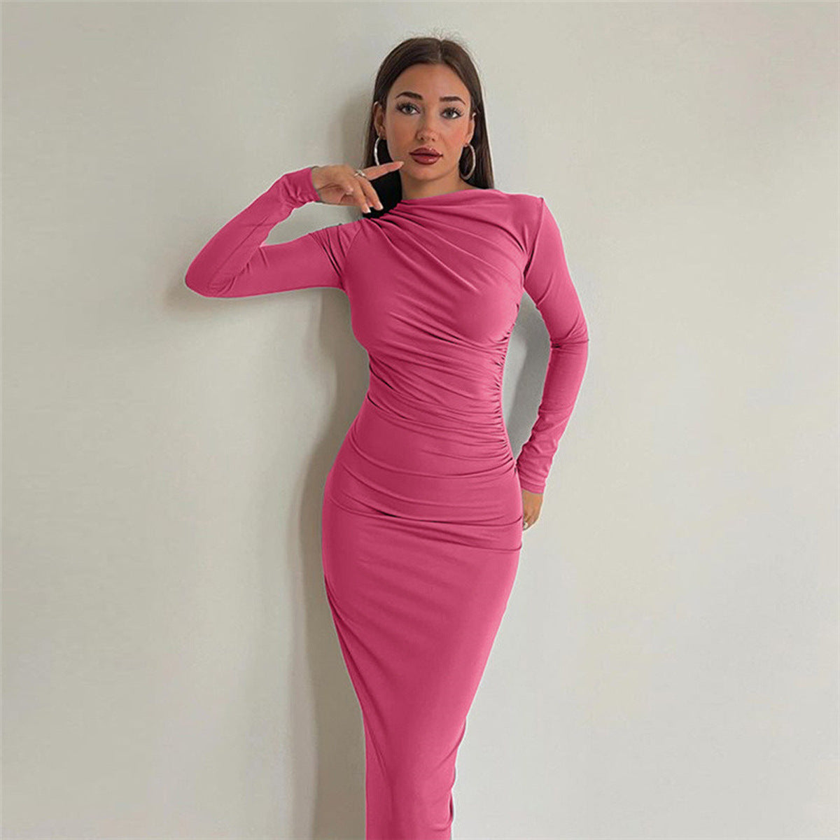Aileen - Vestido largo bodycon fruncido