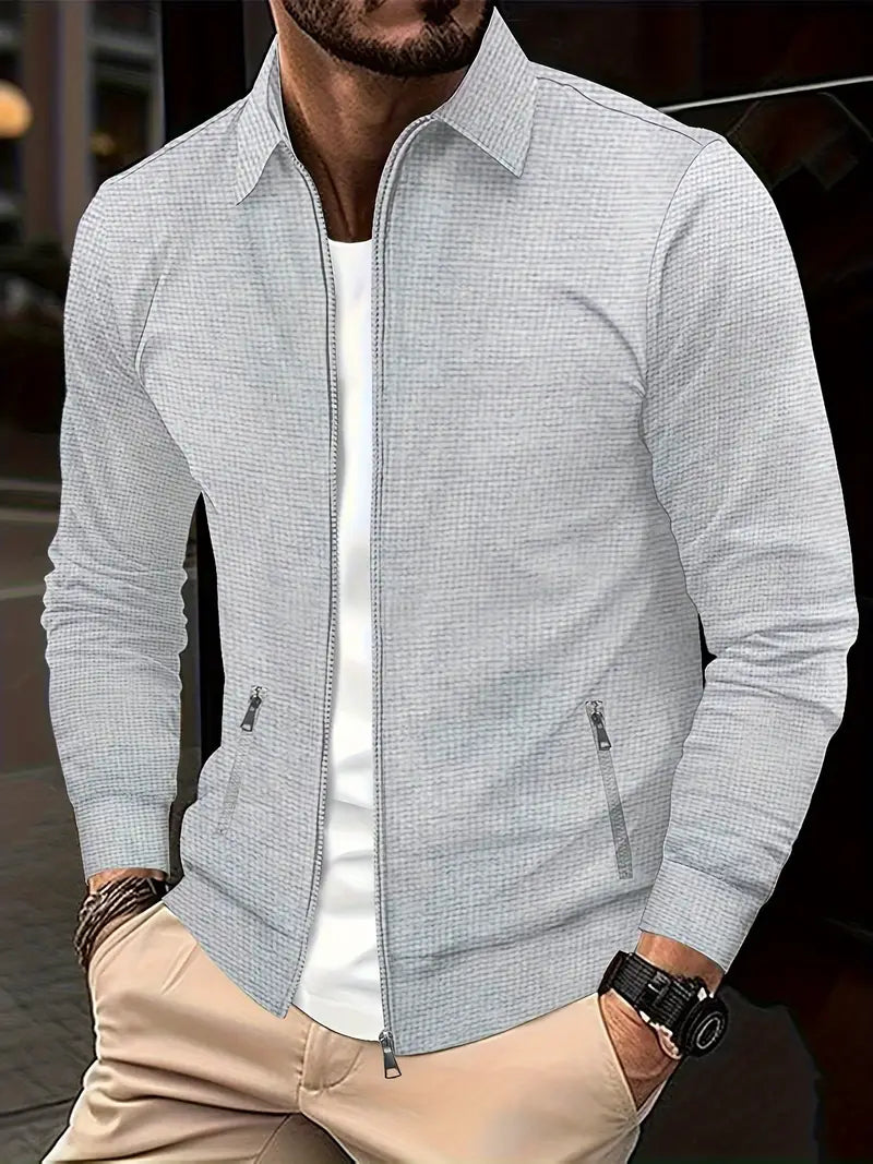 Gabriel - Chaqueta de hombre con cremallera y cuello camisero