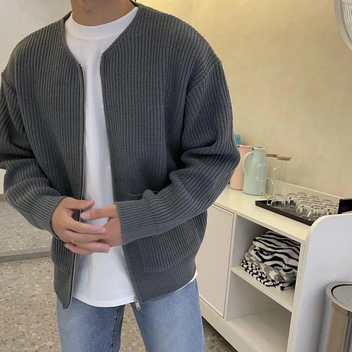 Mateo - Cárdigan de punto con cremallera para hombre