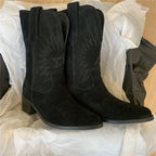 Carmen - Botas cowboy de ante beige