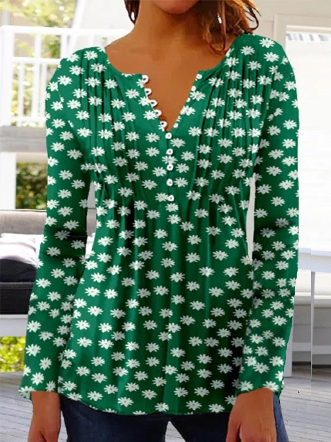 Elena - Blusa floral de manga larga