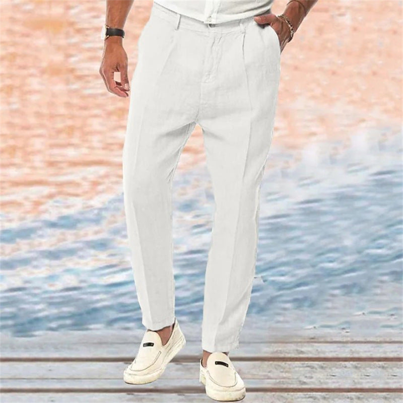 Dario - Pantalones de lino ajustados