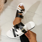 Lucia - Sandalias de verano cruzadas metalizadas