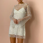 Amelia | Vestido de malla transparente con cuentas
