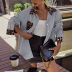 Isabella - Camisa de mujer a rayas con detalles animal print