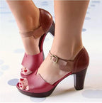 Verena - Sandalias de tacón con hebilla Colorblock