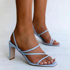 Valeria - Zapatos de tacón de tiras nude