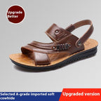 Raymund - Sandalias casual de cuero marrón