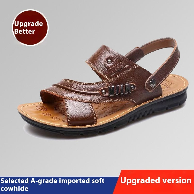 Raymund - Sandalias casual de cuero marrón