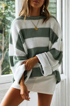 Olivia – Jersey Oversize a Rayas en Punto Grueso