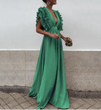 Renata - Vestido largo con volantes