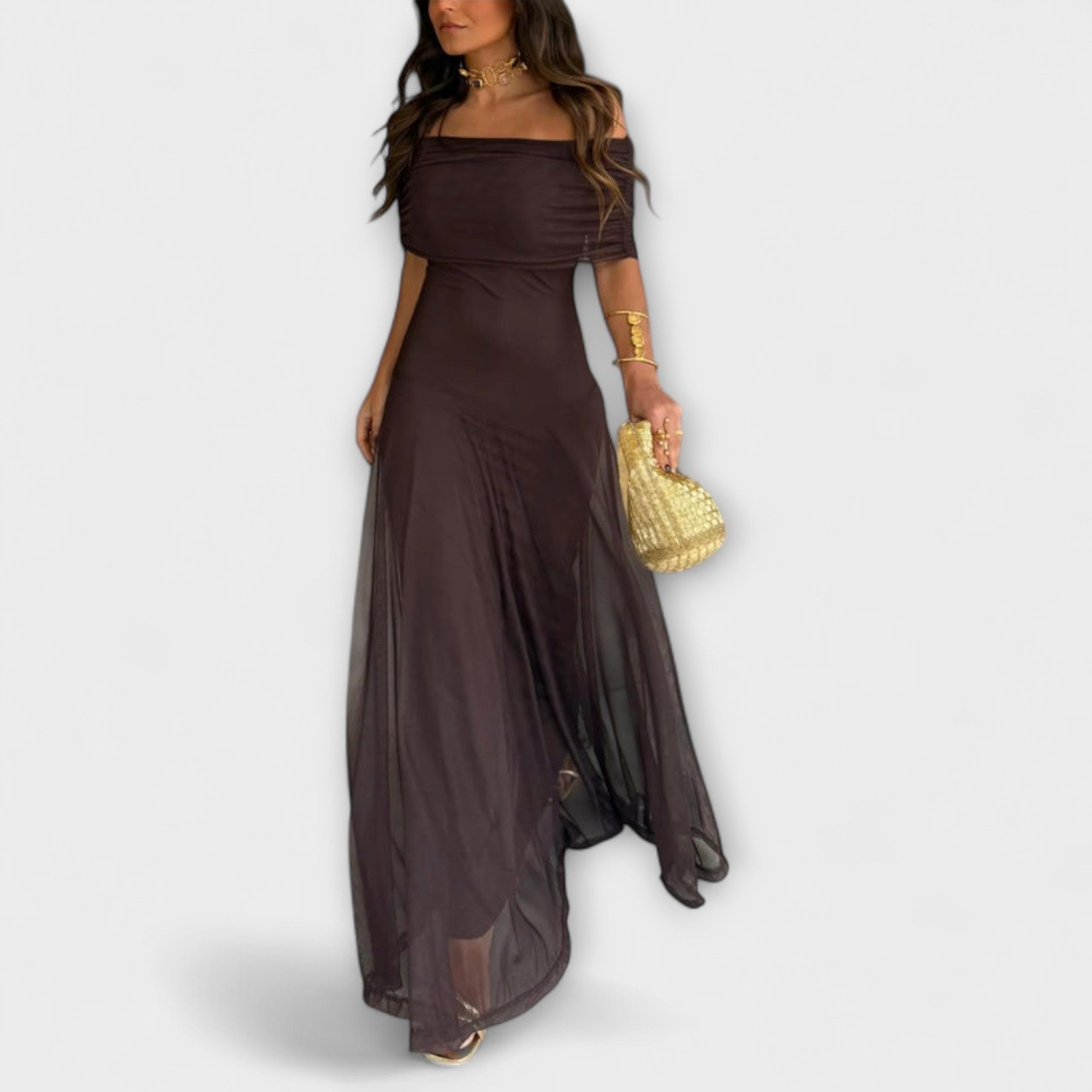 Isabelle - Vestido largo de mujer hombros