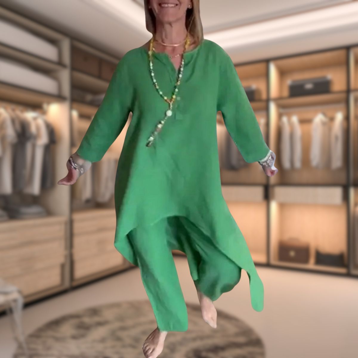Mariana - Conjunto de mujer con blusa larga y pantalón