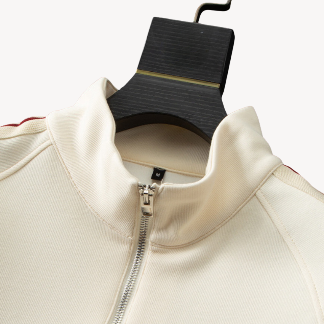 Mateo – Chándal deportivo con cremallera y rayas laterales para hombre
