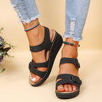 Marta - Sandalias con plataforma y velcro