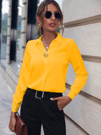 Renata - Blusa fucsia de manga larga