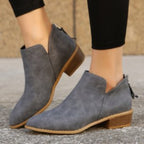 Hazel - Botines de ante con tacón bajo
