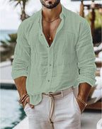 Mateo - Camisa de Lino Gris