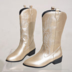 Celestina - Botas vaqueras bordadas negras