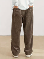 Leo - Pantalón ancho hombre pana casual streetwear