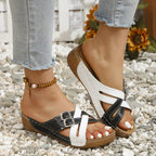 Natalia - Sandalia de verano bicolor con hebillas