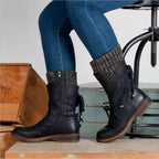 Verónica - Botas de ante con detalle de punto