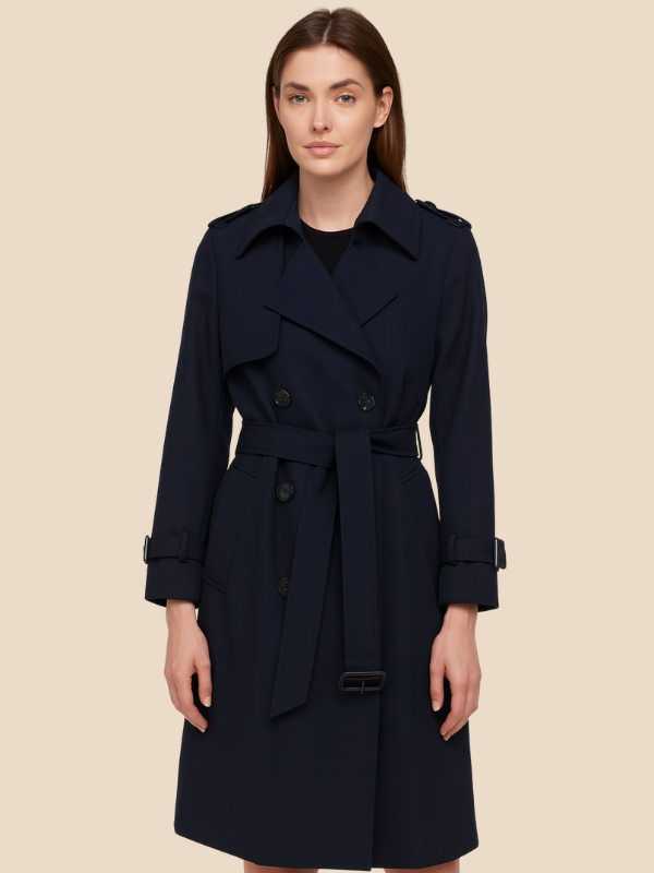 Sofía - Trench coat largo de mujer con cinturón