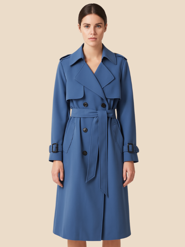 Sofía - Trench coat largo de mujer con cinturón