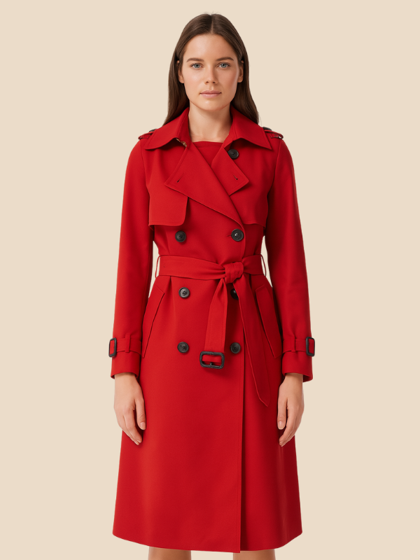 Sofía - Trench coat largo de mujer con cinturón