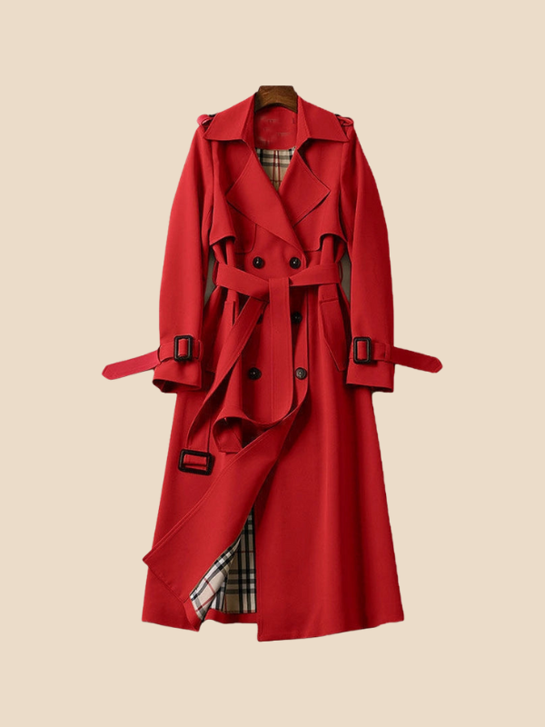 Sofía - Trench coat largo de mujer con cinturón