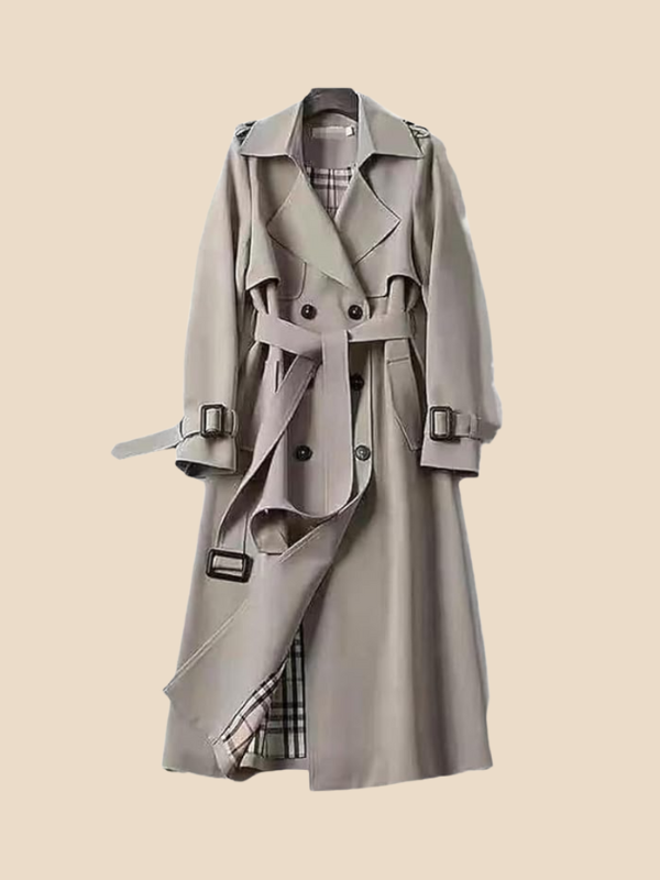 Sofía - Trench coat largo de mujer con cinturón