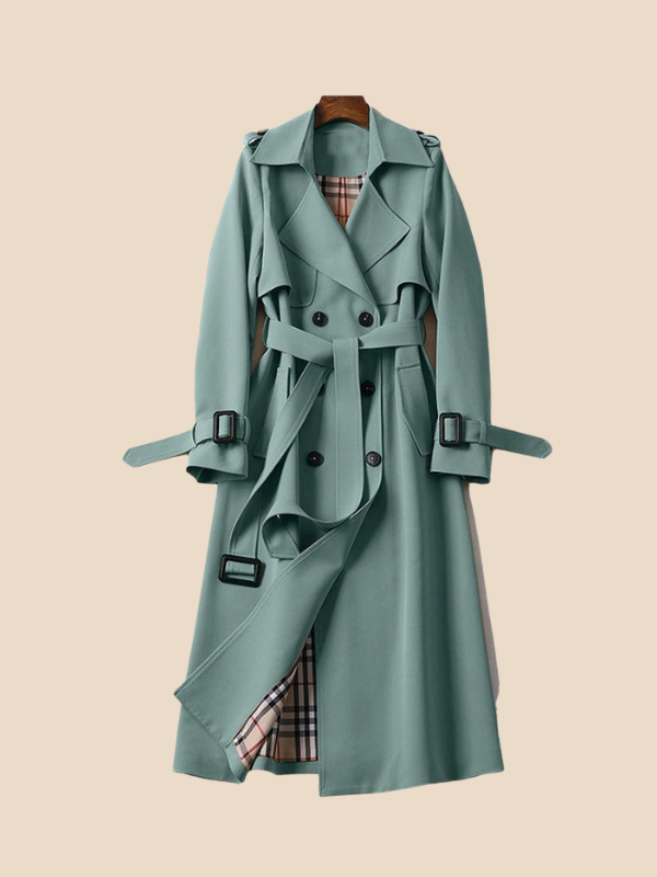 Sofía - Trench coat largo de mujer con cinturón