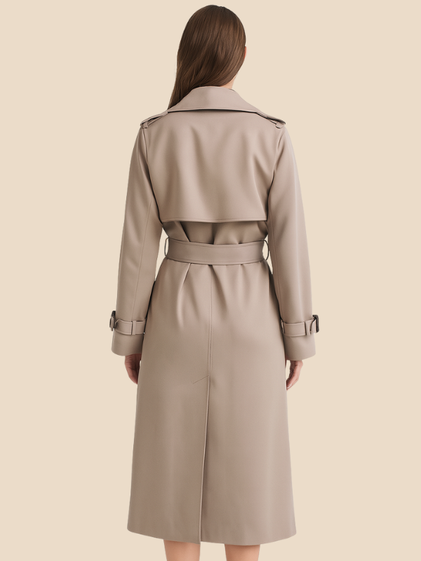 Sofía - Trench coat largo de mujer con cinturón