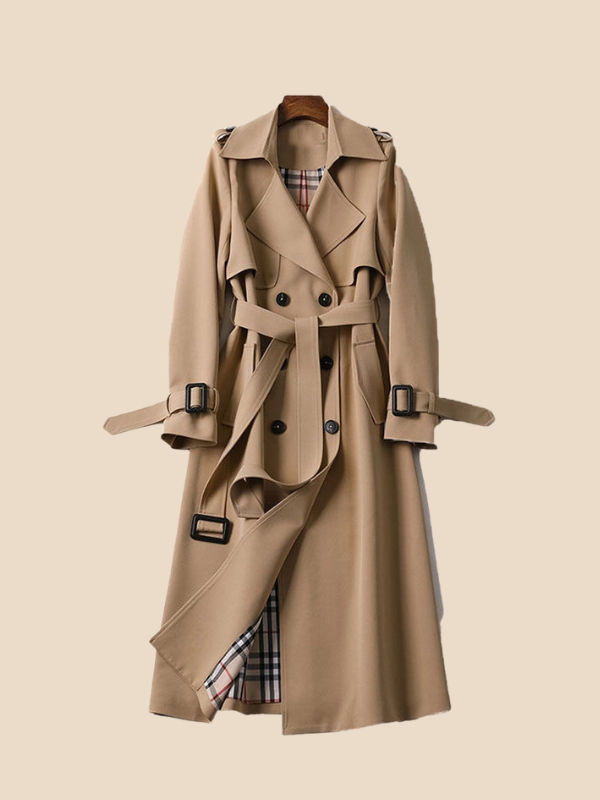 Sofía - Trench coat largo de mujer con cinturón