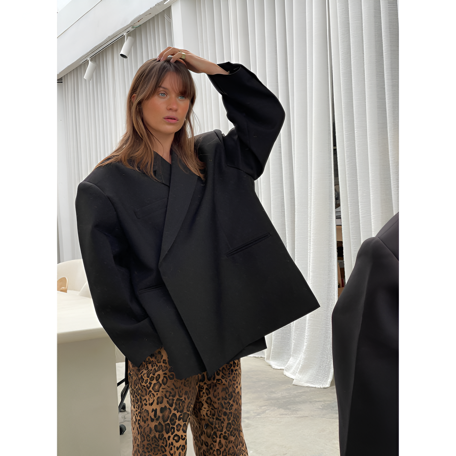 Oversized Blazer Dames met Zijsplit-5