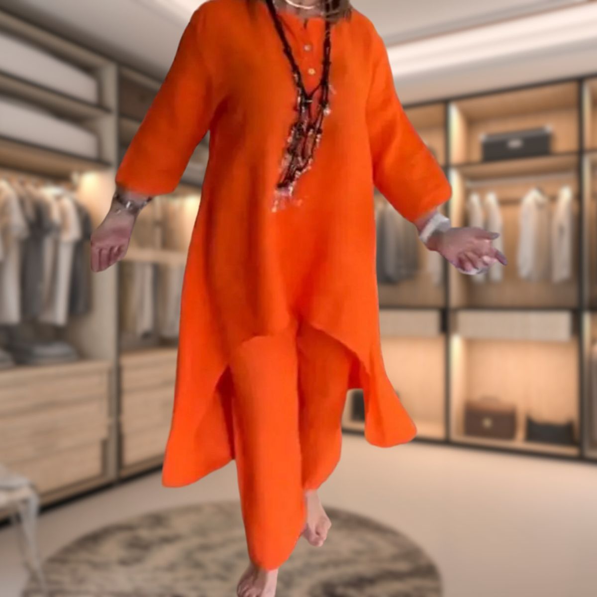 Mariana - Conjunto de mujer con blusa larga y pantalón