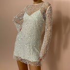 Amelia | Vestido de malla transparente con cuentas