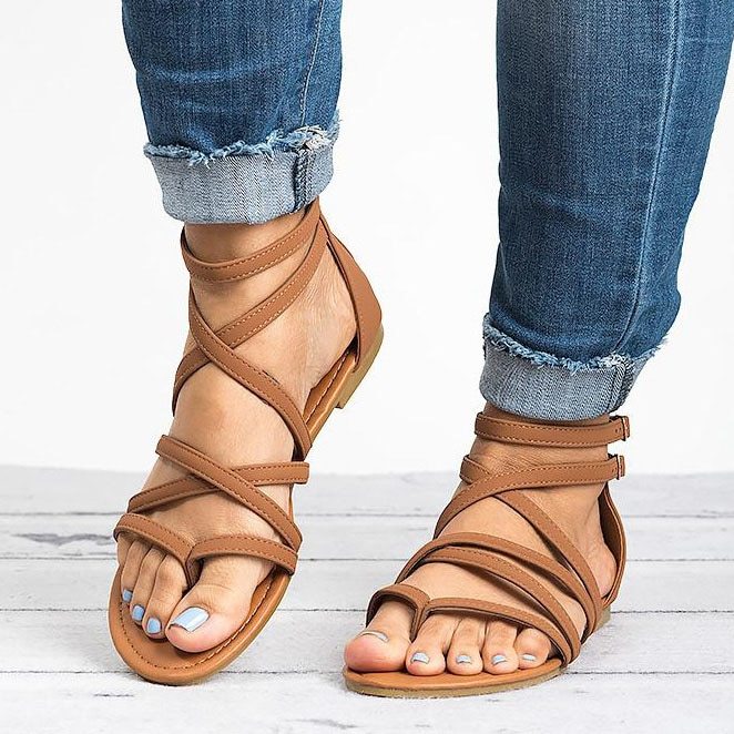 Yuliana - Sandalias planas gladiadoras