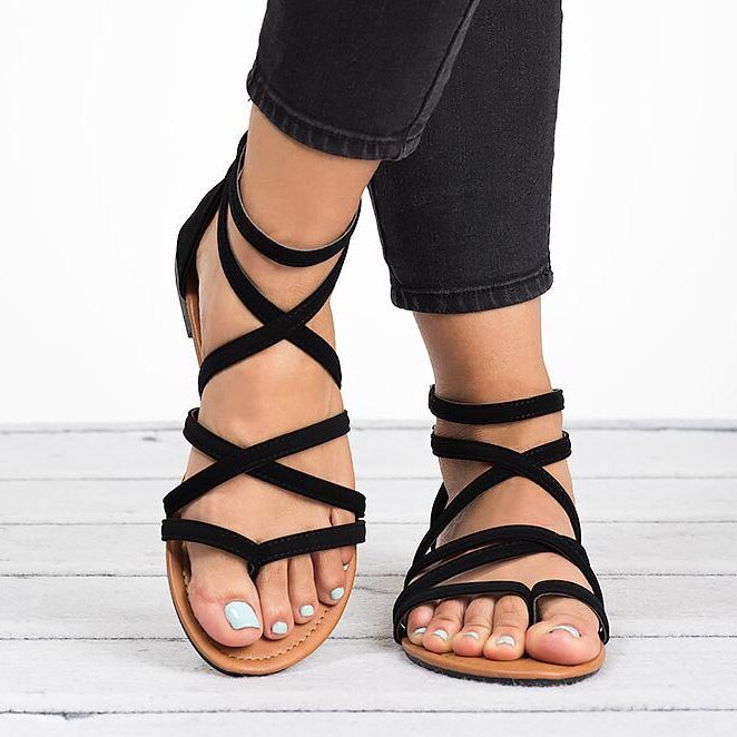 Yuliana - Sandalias planas gladiadoras