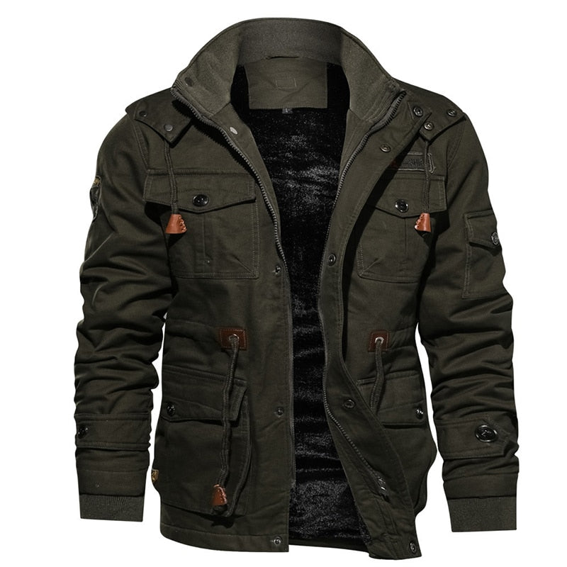 Andrés - Chaqueta de hombre con forro térmico y múltiples bolsillos