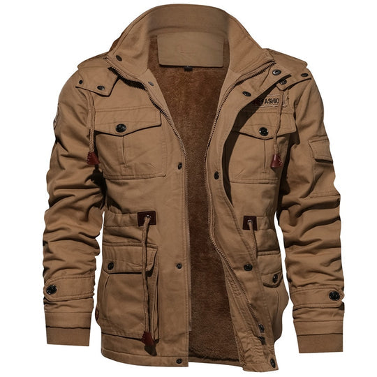 Andrés - Chaqueta de hombre con forro térmico y múltiples bolsillos