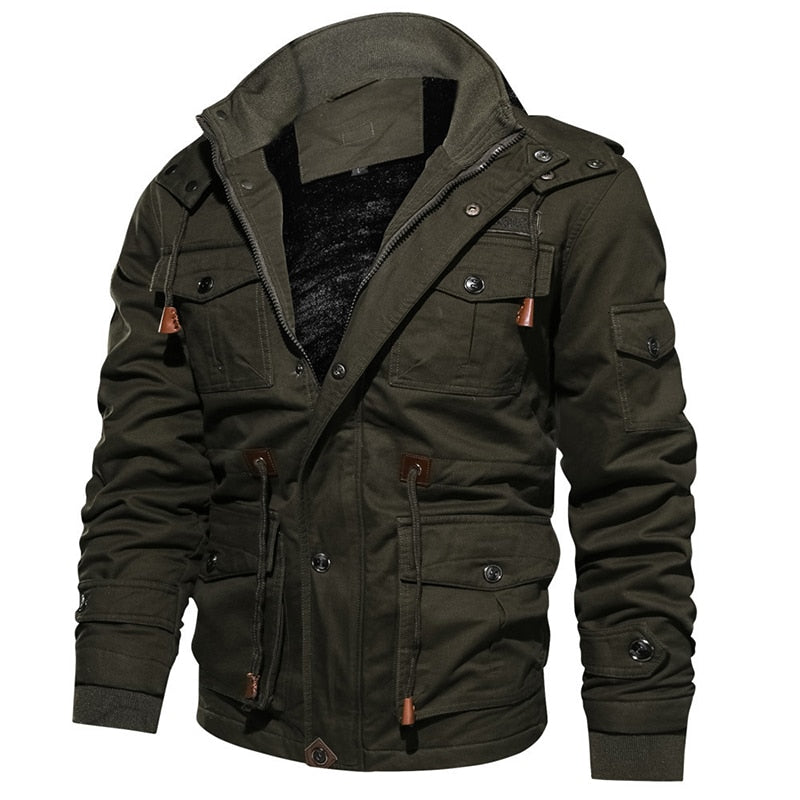 Andrés - Chaqueta de hombre con forro térmico y múltiples bolsillos