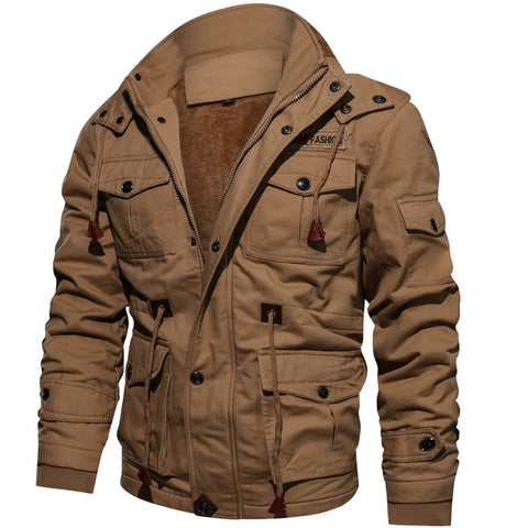 Andrés - Chaqueta de hombre con forro térmico y múltiples bolsillos