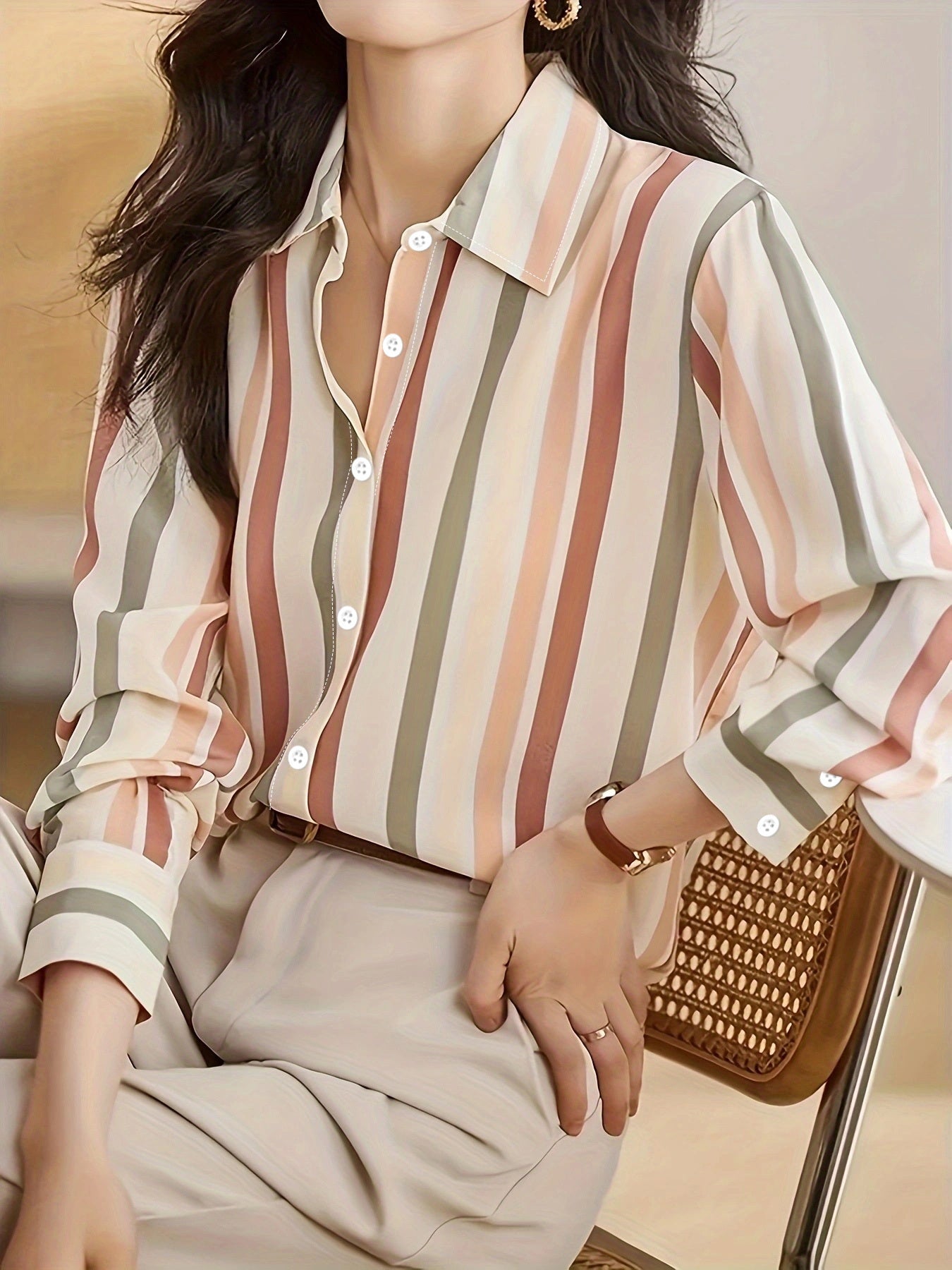 Delfina - Blusa de rayas fluida