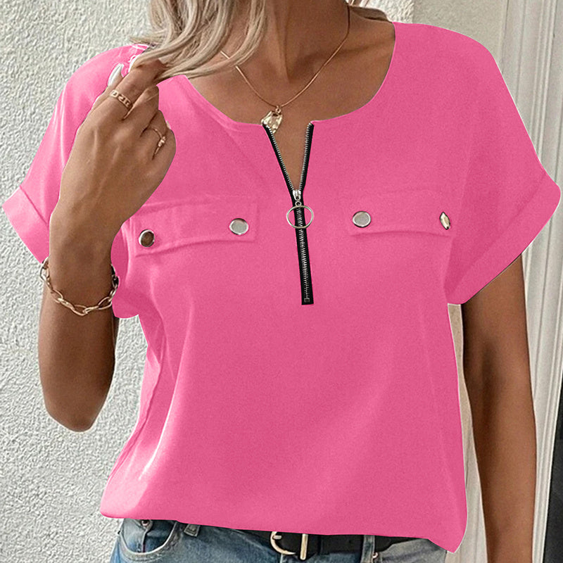 Verónica - Blusa básica con cremallera