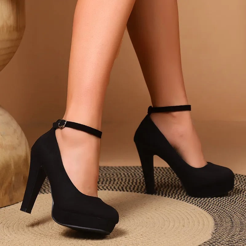 Sofía - Zapatos de mujer con tacón alto y pulsera al tobillo