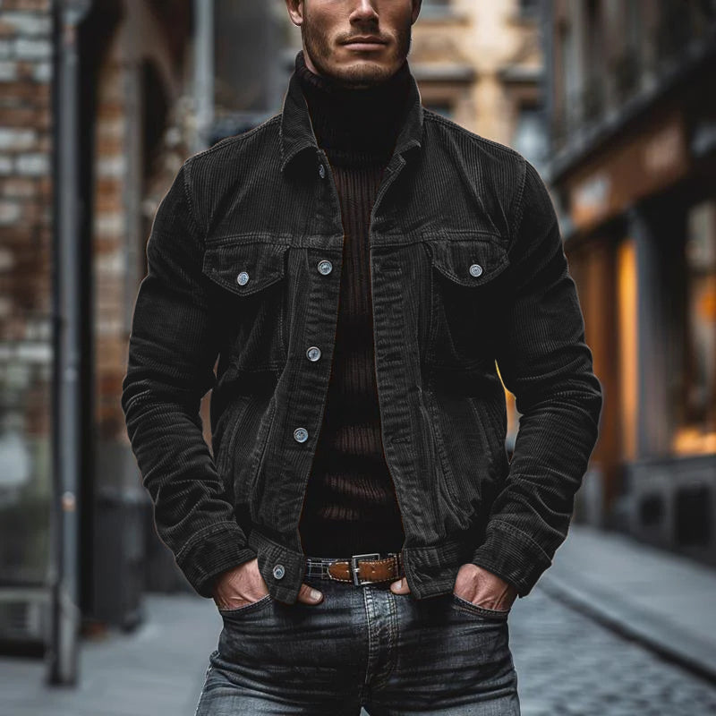 Leonardo - Chaqueta de hombre de pana con bolsillos frontales