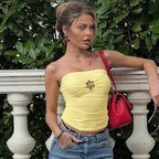 Malena - Top palabra de honor con broche